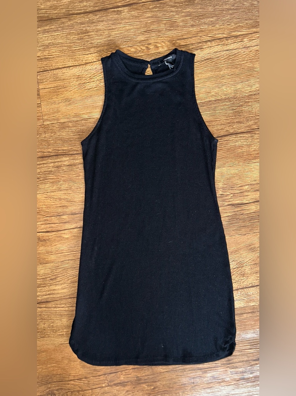 Forever 21 Black Ribbed Sleeveless Mini Dress